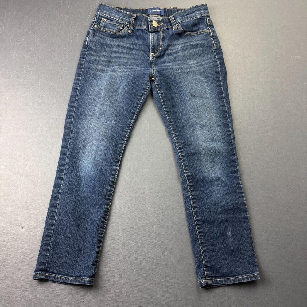 Old Navy Jeans Girls 12 Blue Medium Wash Skinny Stretch Denim Retro Classic Fit